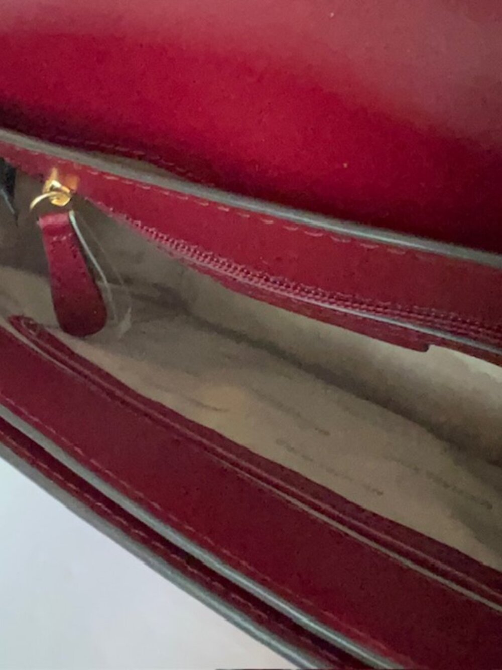 Michael Kors Leather Sloan Editor Large Shoulder Bag Dark Cherry 2 Straps - Picture 13 of 14